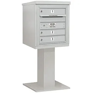 SALSBURY INDUSTRIES 3405S-03GRY Pedestal Mailbox 3 Doors Gray 48-1/8 Inch | AG3JPR 33LH26