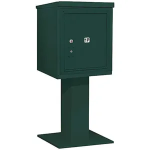 SALSBURY INDUSTRIES 3405S-1PGRN Pedestal Mailbox Green 48-1/8 Inch | AG3JDZ 33LE42