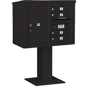 SALSBURY INDUSTRIES 3406D-04BLK Pedestal Mailbox Mb1 5 Doors Black | AG3LAT 33LT18