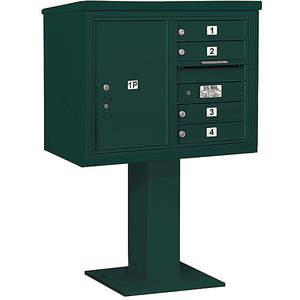 SALSBURY INDUSTRIES 3406D-04GRN Pedestal Mailbox Mb1 5 Doors Green | AG3LAV 33LT20