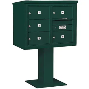 SALSBURY INDUSTRIES 3406D-05GRN Pedestal Mailbox 5 Doors Green 51-5/8 Inch | AG3KZW 33LR97