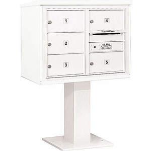 SALSBURY INDUSTRIES 3406D-05WHT Pedestal Mailbox 5 Doors White 51-5/8 Inch | AG3KZZ 33LT01