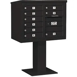 SALSBURY INDUSTRIES 3406D-09BLK Pedestal Mailbox 9 Doors Black 51-5/8 Inch | AG3LGB 33LU47