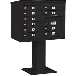 SALSBURY INDUSTRIES 3406D-10BLK Pedestal Mailbox 10 Doors Black 51-5/8 Inch | AG3LMB 33LV72