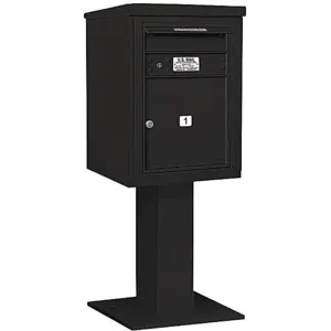 SALSBURY INDUSTRIES 3406S-01BLK Pedestal Mailbox Mb4 Black 51-5/8 Inch | AG3JPV 33LH29