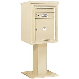 SALSBURY INDUSTRIES 3406S-01SAN Pedestal Mailbox Mb4 Sandstone 51-5/8 In | AG3JPZ 33LH33