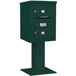 SALSBURY INDUSTRIES 3406S-02GRN Pedestal Mailbox 2 Doors Green 51-5/8 Inch | AG3HRR 33LJ06