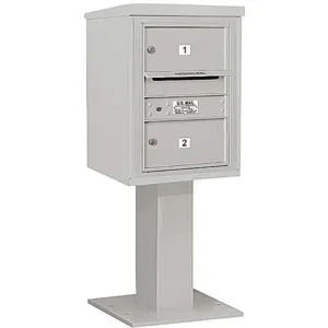 SALSBURY INDUSTRIES 3406S-02GRY Pedestal Mailbox 2 Doors Gray 51-5/8 Inch | AG3HRT 33LJ07