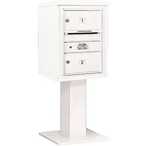 SALSBURY INDUSTRIES 3406S-02WHT Pedestal Mailbox 2 Doors White 51-5/8 Inch | AG3HRV 33LJ09