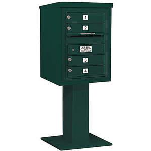 SALSBURY INDUSTRIES 3406S-04GRN Pedestal Mailbox 4 Doors Green 51-5/8 Inch | AG3JXQ 33LK18