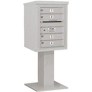 SALSBURY INDUSTRIES 3406S-04GRY Pedestal Mailbox 4 Doors Gray 51-5/8 Inch | AG3JXR 33LK19