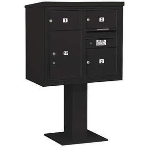 SALSBURY INDUSTRIES 3407D-03BLK Pedestal Mailbox 4 Doors Black 55-1/8 Inch | AG3LCG 33LT58