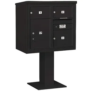 SALSBURY INDUSTRIES 3407D-03BLK Pedestal Mailbox 4 Doors Black 55-1/8 Inch | AG3LCG 33LT58