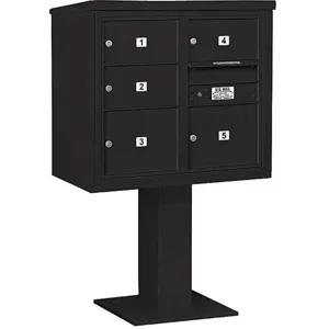 SALSBURY INDUSTRIES 3407D-05BLK Pedestal Mailbox Mb2 5 Doors Black | AG3LCZ 33LT74