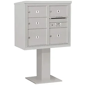 SALSBURY INDUSTRIES 3407D-05GRY Pedestal Mailbox Mb2 5 Doors Gray | AG3LDC 33LT77