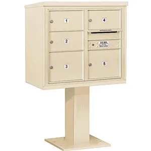 SALSBURY INDUSTRIES 3407D-05SAN Pedestal Mailbox Mb2 5 Doors Sand | AG3LDD 33LT78