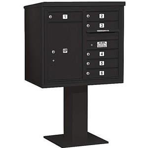 SALSBURY INDUSTRIES 3407D-06BLK Pedestal Mailbox 7 Doors Black 55-1/8 Inch | AG3LMH 33LV78