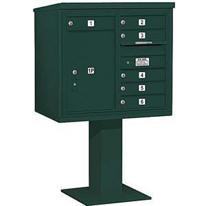 SALSBURY INDUSTRIES 3407D-06GRN Pedestal Mailbox 7 Doors Green 55-1/8 Inch | AG3LMK 33LV80