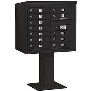 SALSBURY INDUSTRIES 3407D-12BLK Pedestal Mailbox 12 Doors Black 55-1/8 Inch | AG3LWW 33LX74