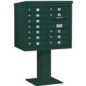 SALSBURY INDUSTRIES 3407D-12GRN Pedestal Mailbox 12 Doors Green 55-1/8 Inch | AG3LWY 33LX76