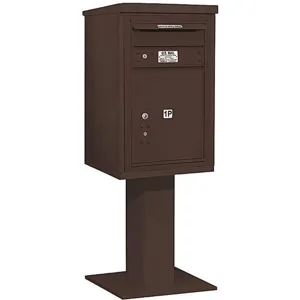 SALSBURY INDUSTRIES 3407S-1PBRZ Pedestal Mailbox Bronze 55-1/8 Inch | AG3JVB 33LJ57