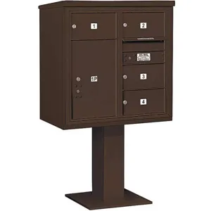 SALSBURY INDUSTRIES 3408D-04BRZ Pedestal Mailbox 5 Doors Bronze 58-5/8 Inch | AG3LPP 33LW32