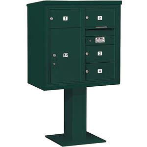 SALSBURY INDUSTRIES 3408D-04GRN Pedestal Mailbox 5 Doors Green 58-5/8 Inch | AG3LPQ 33LW33