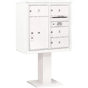 SALSBURY INDUSTRIES 3408D-04WHT Pedestal Mailbox 5 Doors White 58-5/8 Inch | AG3LPU 33LW36