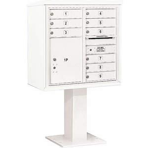 SALSBURY INDUSTRIES 3408D-09WHT Pedestal Mailbox 10 Doors White 58-5/8 Inch | AG3LZQ 33LY44