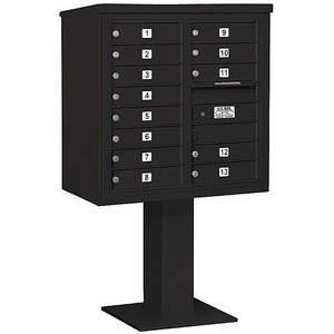 SALSBURY INDUSTRIES 3408D-13BLK Pedestal Mailbox 13 Doors Black 58-5/8 Inch | AG3MAL 33LY63