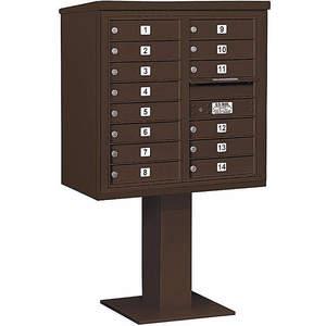 SALSBURY INDUSTRIES 3408D-14BRZ Pedestal Mailbox 14 Door Bronze 58-5/8 Inch | AG3MDF 33LZ29