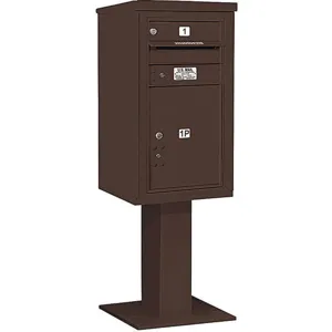 SALSBURY INDUSTRIES 3408S-01BRZ Pedestal Mailbox 2 Doors Bronze 58-5/8 Inch | AG3KCR 33LL08