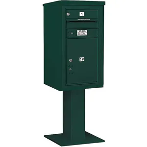 SALSBURY INDUSTRIES 3408S-01GRN Pedestal Mailbox 2 Doors Green 58-5/8 Inch | AG3KCT 33LL09