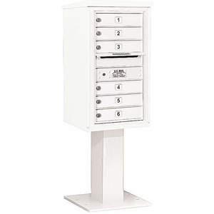 SALSBURY INDUSTRIES 3408S-06WHT Pedestal Mailbox 6 Doors White 58-5/8 Inch | AG3KMN 33LN24