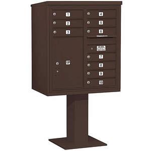 SALSBURY INDUSTRIES 3409D-10BRZ Pedestal Mailbox 11 Door Bronze 62-1/8 Inch | AG3MDM 33LZ35