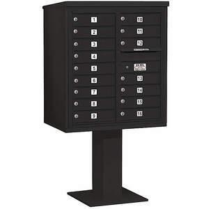 SALSBURY INDUSTRIES 3409D-16BLK Pedestal Mailbox 16 Doors Black 62-1/8 Inch | AG3MKJ 33MA47