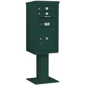 SALSBURY INDUSTRIES 3409S-02GRN Pedestal Mailbox 3 Doors Green 62-1/8 Inch | AG3KHL 33LM24