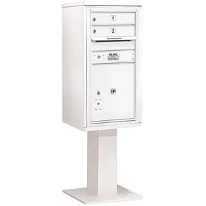 SALSBURY INDUSTRIES 3409S-02WHT Pedestal Mailbox 3 Doors White 62-1/8 Inch | AG3KHP 33LM27