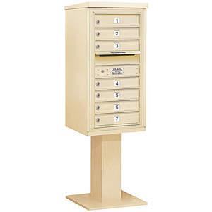 SALSBURY INDUSTRIES 3409S-07SAN Pedestal Mailbox 7 Doors Sand 62-1/8 Inch | AG3KTY 33LP50