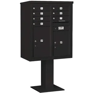 SALSBURY INDUSTRIES 3410D-07BLK Pedestal Mailbox Mb1 9 Doors Black | AG3MER 33LZ62