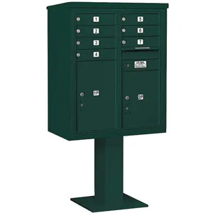 SALSBURY INDUSTRIES 3410D-07GRN Pedestal Mailbox Mb1 9 Doors Green | AG3MEU 33LZ64