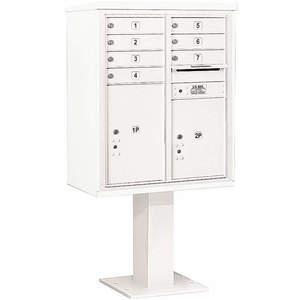 SALSBURY INDUSTRIES 3410D-07WHT Pedestal Mailbox Mb1 9 Doors White | AG3MEX 33LZ67