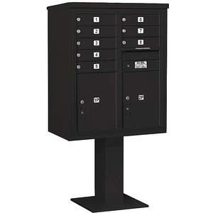 SALSBURY INDUSTRIES 3410D-08BLK Pedestal Mailbox 10 Doors Black 65-5/8 Inch | AG3MFX 33LZ90