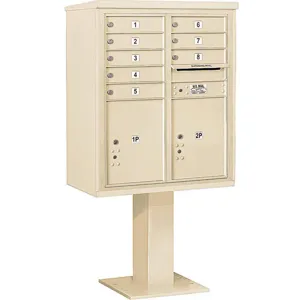 SALSBURY INDUSTRIES 3410D-08SAN Pedestal Mailbox 10 Doors Sand 65-5/8 Inch | AG3MGB 33LZ94