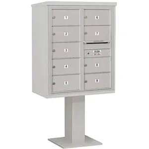 SALSBURY INDUSTRIES 3410D-09GRY Pedestal Mailbox 9 Doors Gray 65-5/8 Inch | AG3MCL 33LZ11