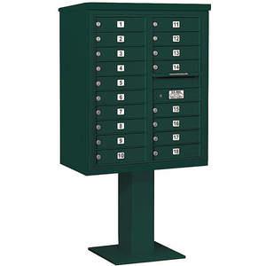 SALSBURY INDUSTRIES 3410D-18GRN Pedestal Mailbox 18 Doors Green 65-5/8 Inch | AG3MMF 33MA95