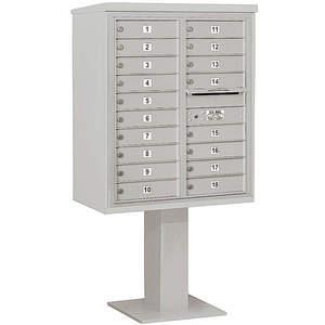 SALSBURY INDUSTRIES 3410D-18GRY Pedestal Mailbox 18 Doors Gray 65-5/8 Inch | AG3MMG 33MA96