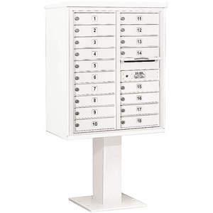 SALSBURY INDUSTRIES 3410D-18WHT Pedestal Mailbox 18 Doors White 65-5/8 Inch | AG3MMJ 33MA98