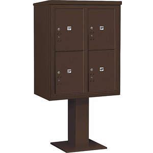 SALSBURY INDUSTRIES 3410D-4PBRZ Pedestal Mailbox 4 Doors Bronze 65-5/8 Inch | AG3LXK 33LX87