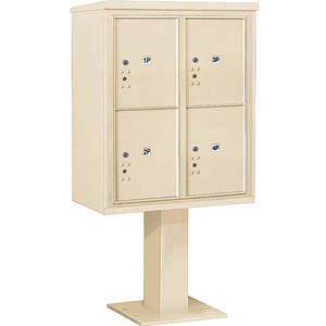 SALSBURY INDUSTRIES 3410D-4PSAN Pedestal Mailbox 4 Doors Sand 65-5/8 Inch | AG3LXN 33LX90